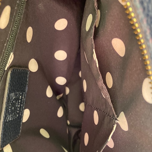 Anne Klein Womans Navy Blue Handbag Tote With Gold Tone Hardware Purse - Picture 5 of 11